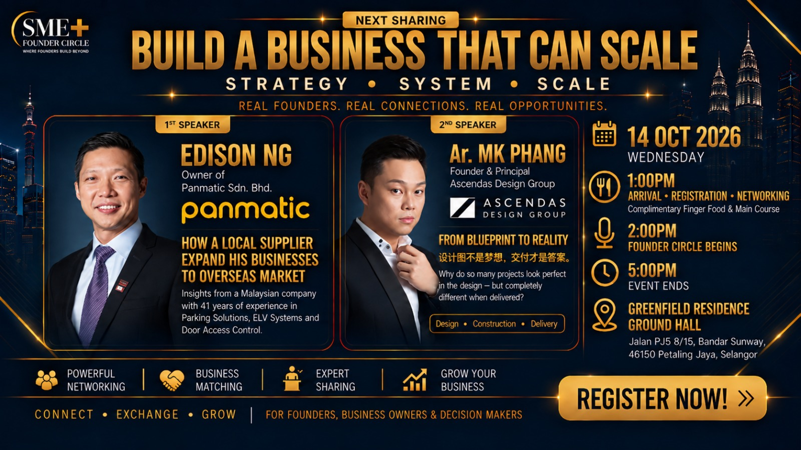 SME+ Founder Circle #02 — Build a Business That Can Scale, with Edison Ng and Ar. MK Phang